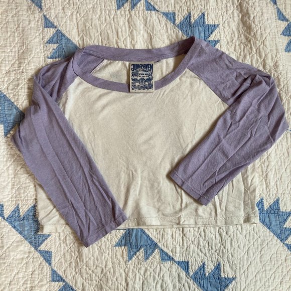 Jungmaven Tops - Jungmaven cropped 3/4 sleeve raglan lavender S